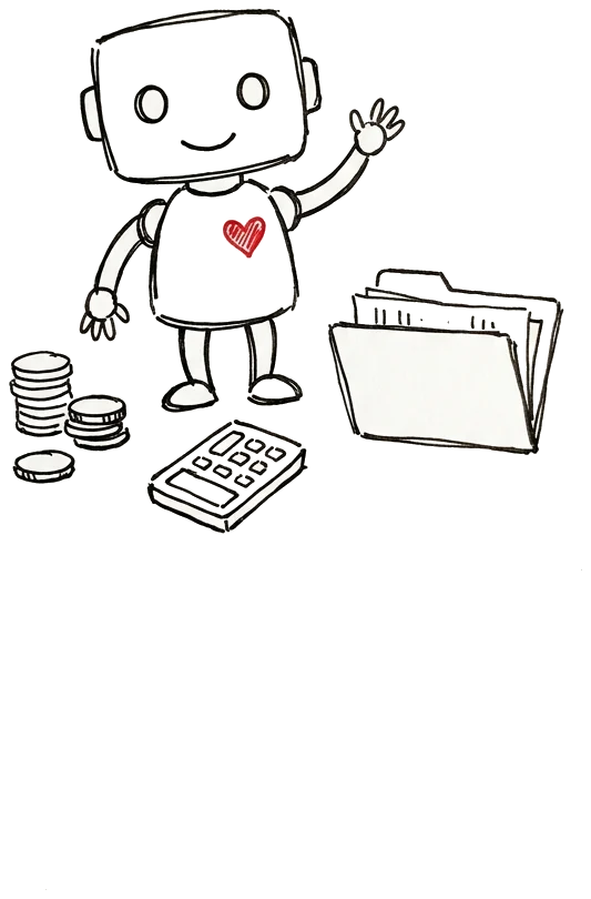 Illustration au trait d'une fiduciaire romande