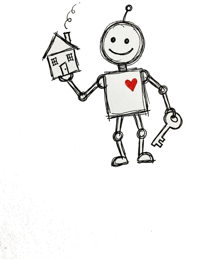 Illustration au trait d'un bien immobilier